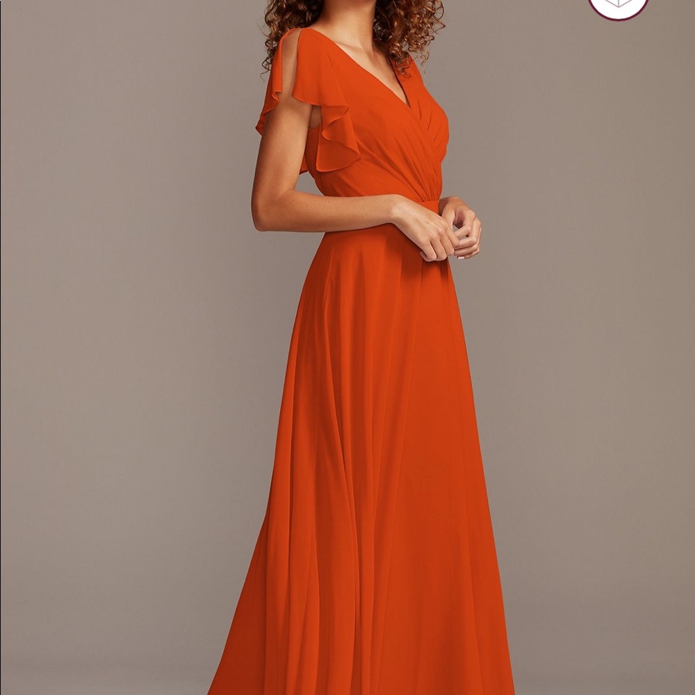 David’s Bridal flutter sleeve dress sz 8